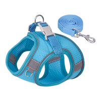 HKM-3582269 Reflective Plaid Dog Harness with Traction Rope - Adjustable Fit for Comfort and Safety