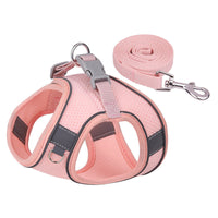 HKM-3582269 Reflective Plaid Dog Harness with Traction Rope - Adjustable Fit for Comfort and Safety