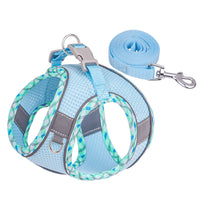 HKM-3582269 Reflective Plaid Dog Harness with Traction Rope - Adjustable Fit for Comfort and Safety