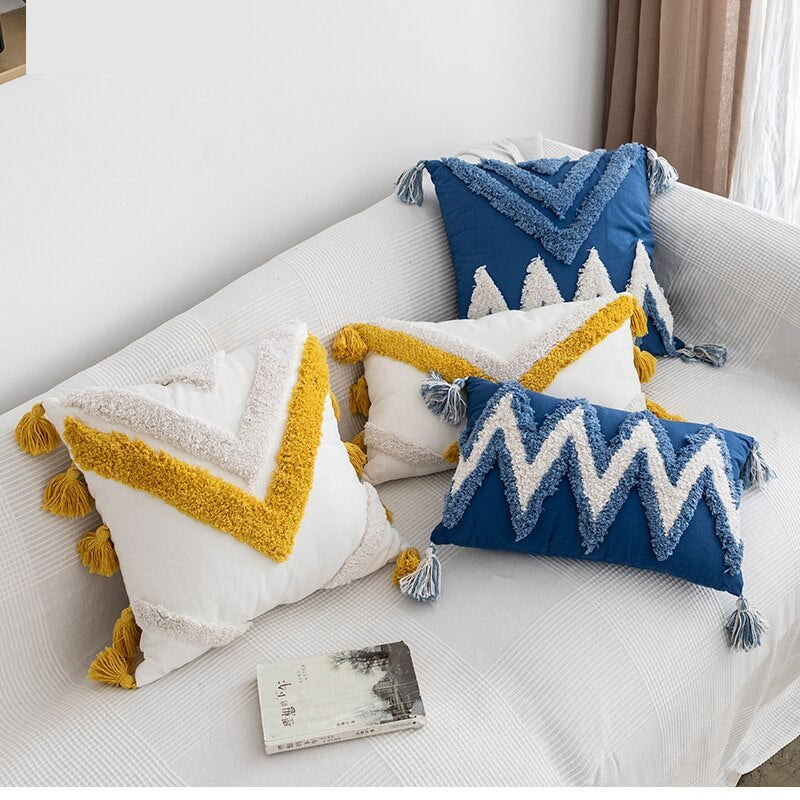 HKM-358227 Modern Cotton Canvas Pillow - 45x45cm & 30x50cm Polyester Fiber Filling