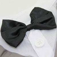 HKM-3583037 Elegant Cotton Bow Tie Evening Dress for Puppies in Black and Gray