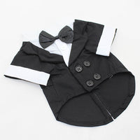 HKM-3583037 Elegant Cotton Bow Tie Evening Dress for Puppies in Black and Gray