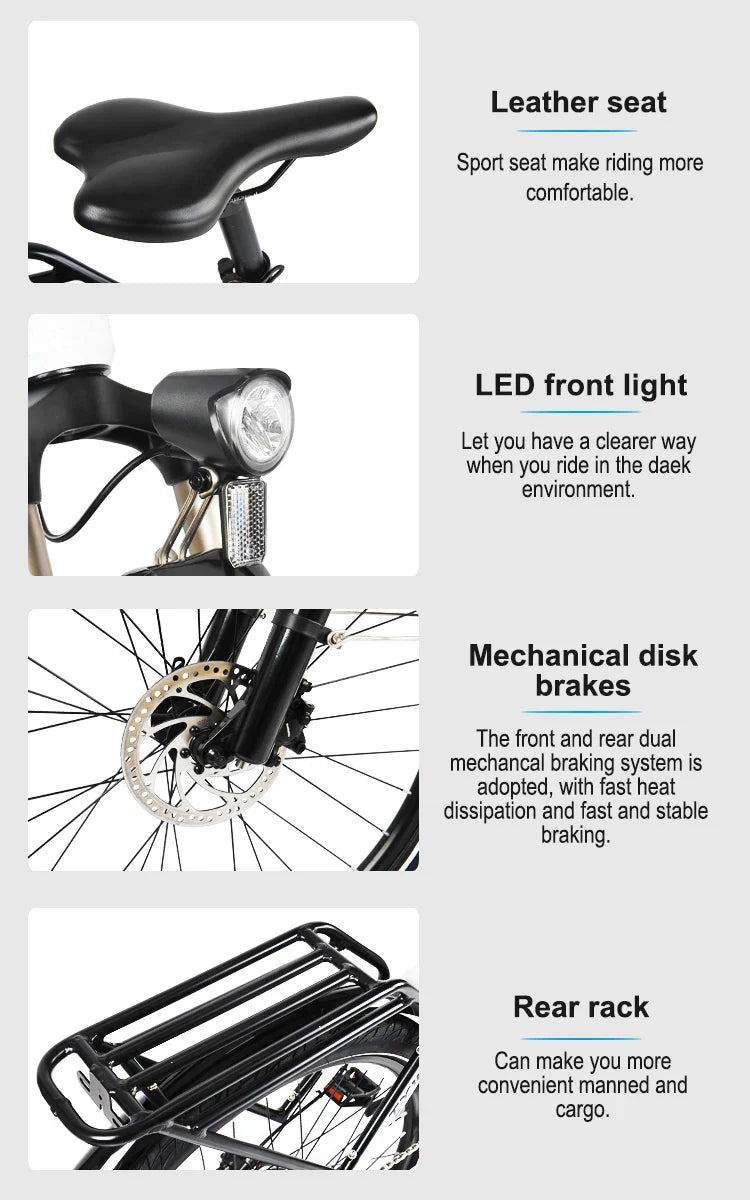 HKM-358419 26-Inch Adult Electric Mountain Bike with 27-Speed Gears and 48V Lithium Battery