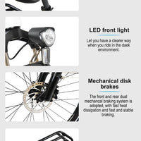 HKM-358419 26-Inch Adult Electric Mountain Bike with 27-Speed Gears and 48V Lithium Battery