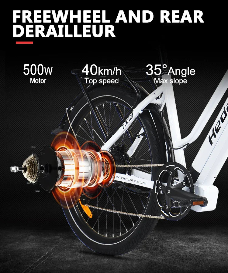 HKM-358419 26-Inch Adult Electric Mountain Bike with 27-Speed Gears and 48V Lithium Battery
