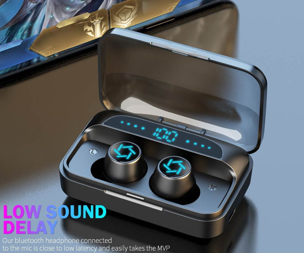 HKM-358419 Bluetooth 5.0 Wireless Earbuds with Touch Controls and Binaural Microphone