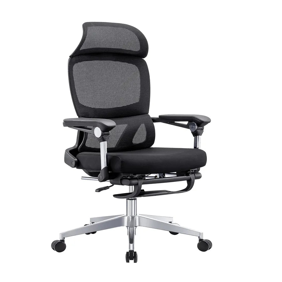 HKM-358547 Ergonomic Rotating Mesh Office Chair with Footrest and Swivel Function