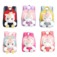 HKM-358547 Lightweight Toddler Backpack for Girls - Ideal Preschool School Bag with Stuffed Toy Features