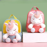 HKM-358547 Lightweight Toddler Backpack for Girls - Ideal Preschool School Bag with Stuffed Toy Features