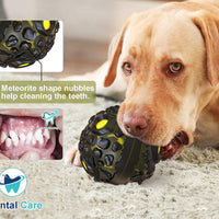 HKM-3585725 Durable Wobble Dog Ball Toy for Aggressive Chewers - Squeaky Giggle Sound, Non-Toxic Rubber, Teeth Cleaning Design