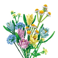 HKM-358675 DIY Bouquet Building Block Kit for Kids - Floral Model Construction Toy for Ages 8 and Up