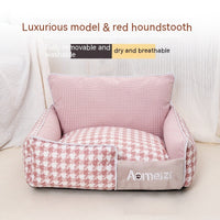 HKM-3588285 Removable and Washable Houndstooth Pet Bed for Cats – Four Seasons Universal Design