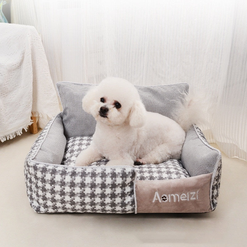 HKM-3588285 Removable and Washable Houndstooth Pet Bed for Cats – Four Seasons Universal Design