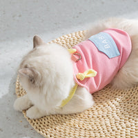 HKM-3588797 Spring and Summer Cat Macaron Pocket Traction Sling Clothes in Ollie Pink and Bondi Blue