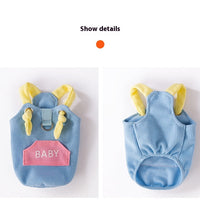 HKM-3588797 Spring and Summer Cat Macaron Pocket Traction Sling Clothes in Ollie Pink and Bondi Blue