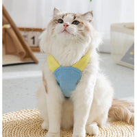 HKM-3588797 Spring and Summer Cat Macaron Pocket Traction Sling Clothes in Ollie Pink and Bondi Blue