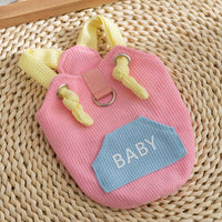 HKM-3588797 Spring and Summer Cat Macaron Pocket Traction Sling Clothes in Ollie Pink and Bondi Blue