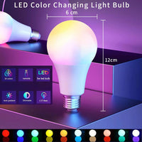 HKM-359123 Dimmable RGB LED Light Bulb E26/E27 - Multicolor Remote Control Options for Home and Party Use