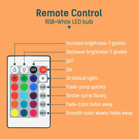 HKM-359123 Dimmable RGB LED Light Bulb E26/E27 - Multicolor Remote Control Options for Home and Party Use