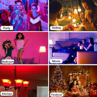 HKM-359123 Dimmable RGB LED Light Bulb E26/E27 - Multicolor Remote Control Options for Home and Party Use