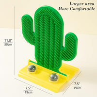HKM-3591485 Cactus Self Groomer for Cats with Catnip Balls - Corner Brush & Scratching Pad