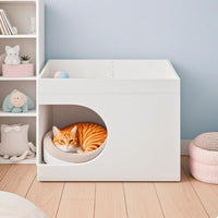 HKM-3591869 Multi-Functional Cat Station with Hidden Bed and Modular Storage Solutions