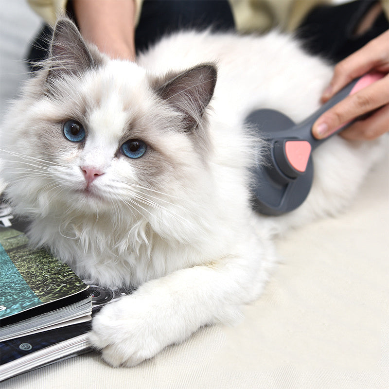 HKM-359187 Pet Hair Removal Brush for Dogs and Cats with Ergonomic Handle and Fine Needle Design
