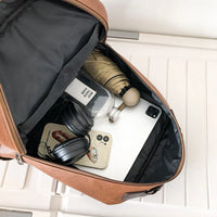 HKM-359315 Stylish Black Genuine Leather Business Backpack for Men