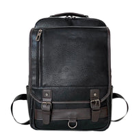 HKM-359315 Stylish Black Genuine Leather Business Backpack for Men