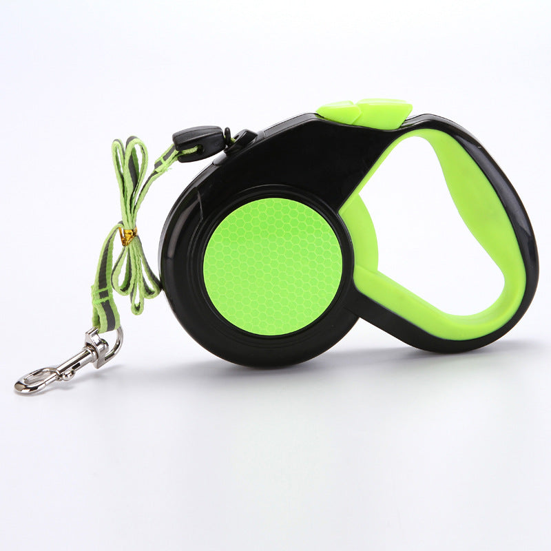 HKM-3593789 Automatic Retractable Pet Leash with Reflective Design in Fluorescent Orange and Green