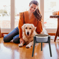 HKM-3594173 Adjustable Pet Bowl with Iron Bracket for Convenient Feeding