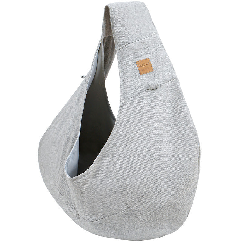 HKM-3596221 Pet Shoulder Bag for Dogs - Medium Soft Polyester, Solid Carbon Gray & Smoke Gray Design