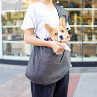 HKM-3596221 Pet Shoulder Bag for Dogs - Medium Soft Polyester, Solid Carbon Gray & Smoke Gray Design