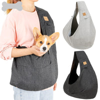 HKM-3596221 Pet Shoulder Bag for Dogs - Medium Soft Polyester, Solid Carbon Gray & Smoke Gray Design