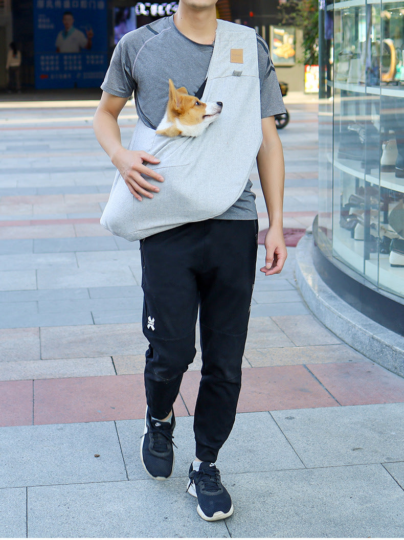 HKM-3596221 Pet Shoulder Bag for Dogs - Medium Soft Polyester, Solid Carbon Gray & Smoke Gray Design