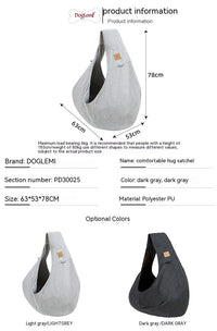 HKM-3596221 Pet Shoulder Bag for Dogs - Medium Soft Polyester, Solid Carbon Gray & Smoke Gray Design