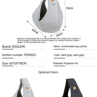 HKM-3596221 Pet Shoulder Bag for Dogs - Medium Soft Polyester, Solid Carbon Gray & Smoke Gray Design