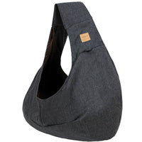 HKM-3596221 Pet Shoulder Bag for Dogs - Medium Soft Polyester, Solid Carbon Gray & Smoke Gray Design
