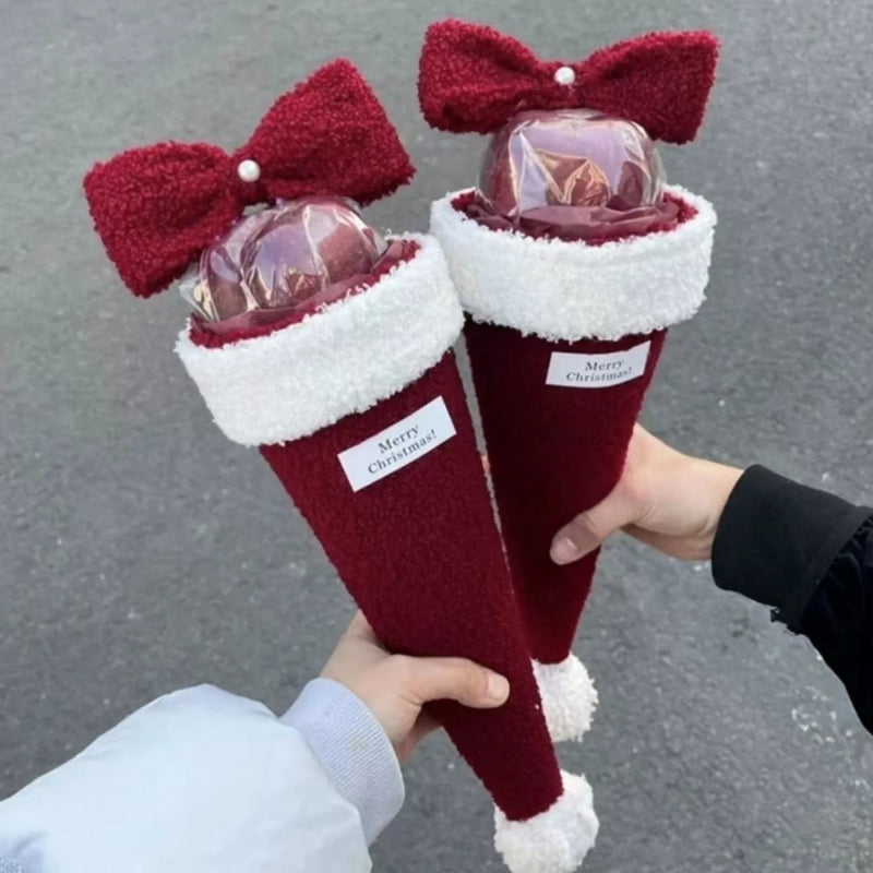 HKM-359699 Christmas Eve Fruit Bouquet with Single Bow – 33cm Long, Festive Design