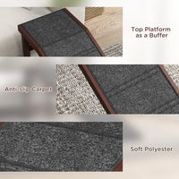 HKM-3597245 Dog Ramp for Beds - Wooden Pet Ramp with Non-Slip Carpet, 74" x 16" x 25", Easy Access for Dogs and Cats