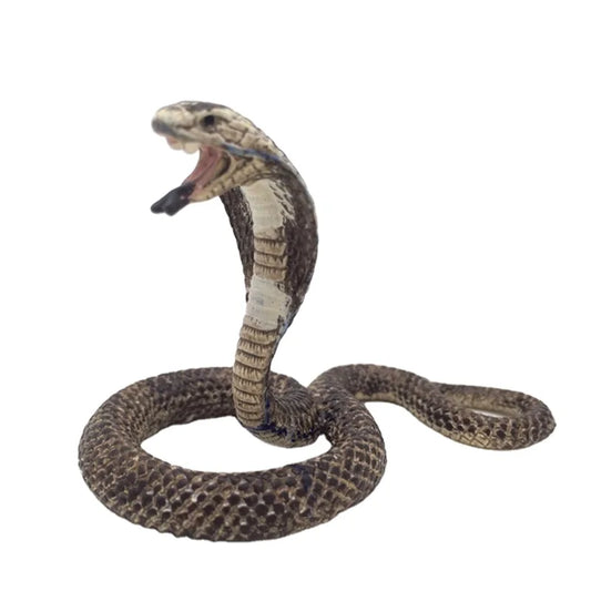 HKM-359763 Realistic Plastic Naja Snake Toy for Ages 5-13, Hand-Made in Guangdong, 4.5 x 7 x 4.5 CM