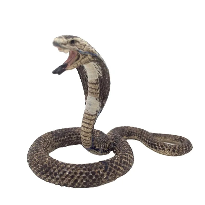 HKM-359763 Realistic Plastic Naja Snake Toy for Ages 5-13, Hand-Made in Guangdong, 4.5 x 7 x 4.5 CM