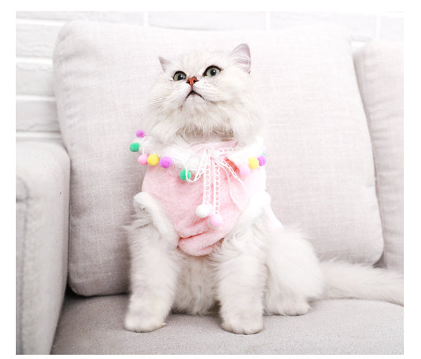 HKM-3598141 Cute Polyester Pet Clothing with Tassels - Princess Style Options Available
