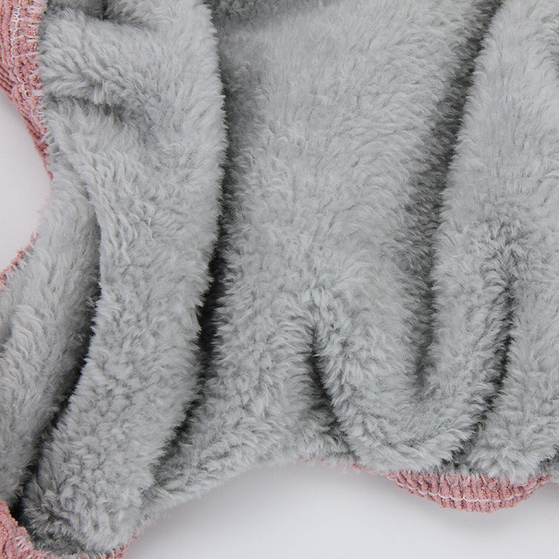 HKM-3598397 Plush Cotton Coat for Small Dogs - Teddy Bichon Pomeranian Chihuahua, Light Gray and Pink Options