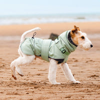 HKM-3598525 Autumn and Winter Wind-Proof Dog Shell Jacket in Bean Green, Beige, and Black Sizes S to 2XL