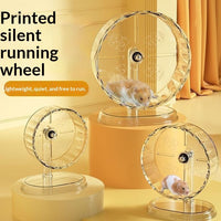HKM-3599037 Silent Large-Sized Hamster Running Wheel with Transparent Support - 24cm Wide Surface