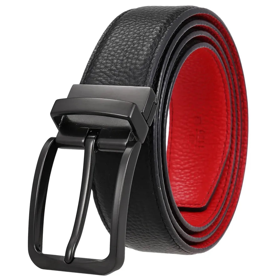 HKM-359955 Explosive Pin Buckle Leather Belt - Top Layer Material, Model LY35-ZZ4020-5