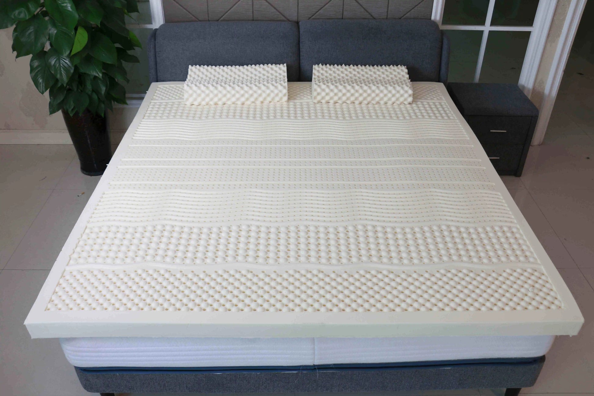 HKM-359955 Latex Mattress 200x100x5cm Soft Cotton Cover 100% Natural Latex Comfort