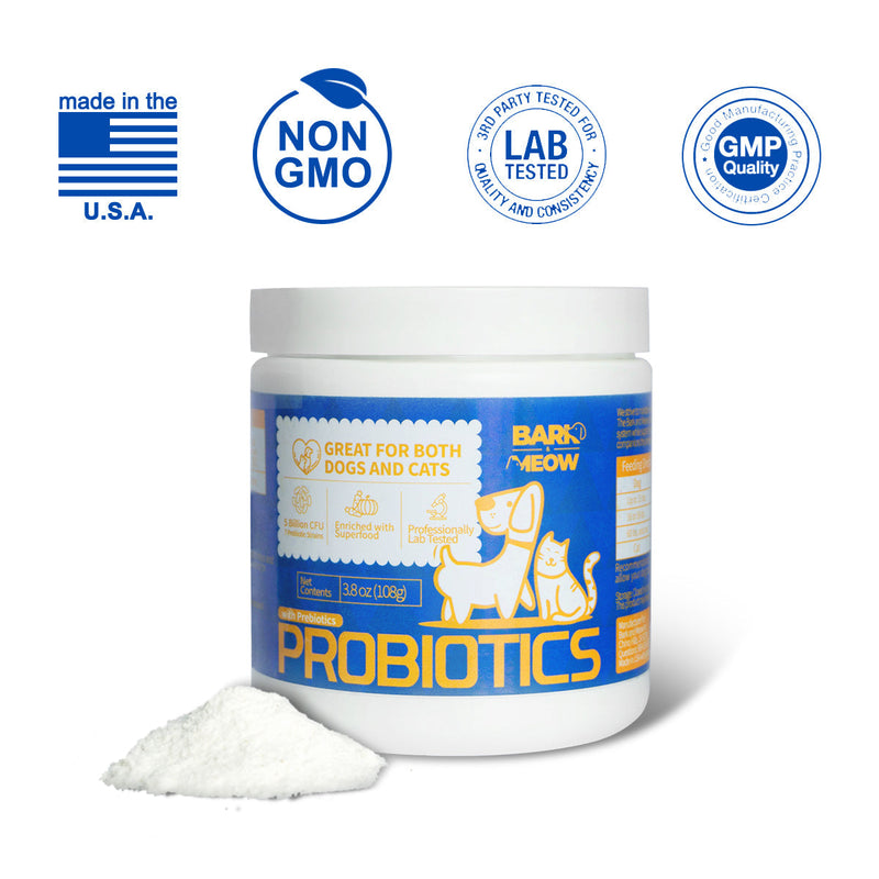 HKM-3599805 Premium Probiotics for Dogs & Cats with 7 Tailored Strains, 5 Billion CFU, Prebiotics, Pumpkin & Carrot – Gut & Immune Support