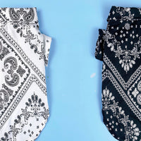 HKM-3600317 Cashew Pattern Cotton Dog Shirts for Small and Large Dogs in Black and White